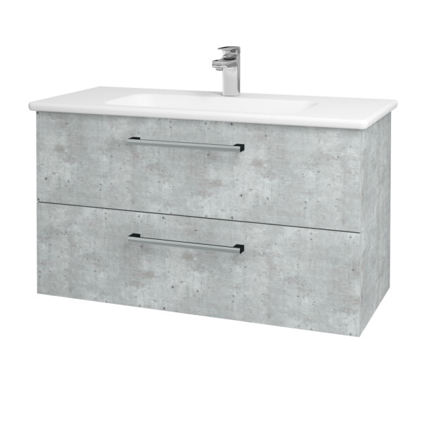 Dřevojas - Umyvadlová skříňka GIO SZZ2 100 - D01 Beton / Úchytka T03 / D01 Beton 130626C