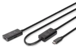 Digitus DA-73109 černá / Aktivní prodlužovací kabel USB-C / USB 3.2 Gen1 5 Gbit/s / 10 m (DA-73109)