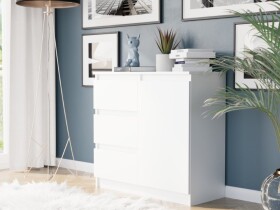 DumDekorace Komoda R-80-S3 se zásuvkami 80 cm - různé barevné varianty Bílá