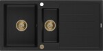 MEXEN/S - Andres granitový dřez s odkapávačem 1000 x 500 mm černá, zlatý sifon 6515101510-77-G