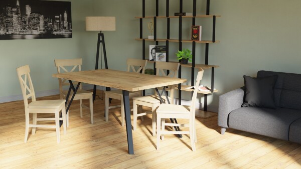 BRADOP Jídelní stůl System RUNE-05 (S40405) - lamino/kov BRA-S40405-RUNE