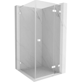 MEXEN/S - Lunar L sprchový kout dveře křídlové pravá 90 x 90, transparent, bílá 834L-090-090-20-00-P