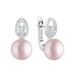 Náušnice s levandulovou 10 mm perlou Noema - stříbro 925/1000, Stříbrná Levandulová