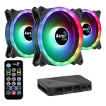 AeroCool Duo 12 Pro / sada ventilátorů / 120mm / ARGB / hub / ovladač (AEROPGSDUO12-PRO-ARG)