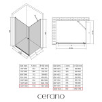 CERANO - Sprchový kout Antelo L/P - 6 mm - chrom, transparentní sklo - 120x100x190 - otočný CER-8050BD141