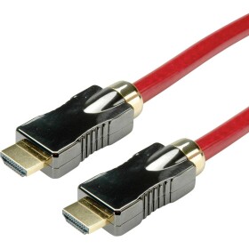 Roline HDMI kabel Zástrčka HDMI-A, Zástrčka HDMI-A 1.00 m červená (jasná) 11.04.5901 8K UHD, dvoužilový stíněný HDMI kabel
