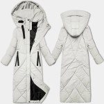 Dámská zimní bunda v barvě ecru v délce ke kolenům J Style (5M3232-281) odstíny bílé L (40)