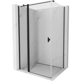MEXEN/S - Mist T sprchový kout dveře křídlové 90 x 75, transparent, černá 8A4T-090-075-70-00