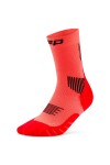 CEP dámské běžecké kompresní vysoké ponožky 5.0 - neon coral Velikost: IV (Vel. chodidla 40-43)