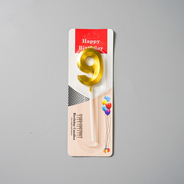 Dortová svíčka zlatá č.9