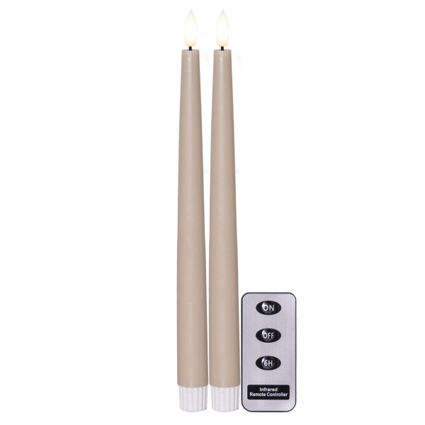Star trading 2x LED dlouhá svíčka FLAMME s dálkovým ovládání, 28,5cm, béžová