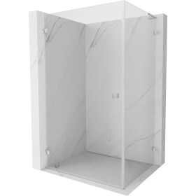 MEXEN/S - Lunar-B L sprchový kout dveře křídlové levá 90 x 80, transparent, nikl szczotkowan 832L-090-080-97-00-L