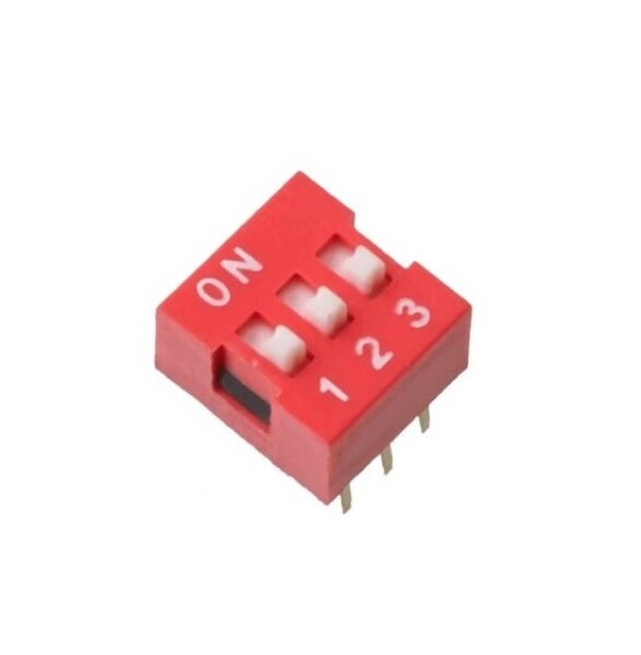 DIP přepínač - 2,54 mm; 3 sekce