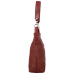 Módní dámská kožená kabelka na rameno Sherica, tmavě červená