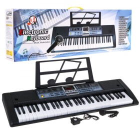 Mamido Dětský keyboard s mikrofonem a stojanem na noty černý