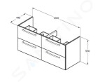 IDEAL STANDARD - Tempo Skříňka pod dvojumyvadlo 1200 mm, dub pískový E0539OS