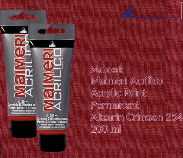 Akrylová barva Maimeri Acrilico 200 ml - červená alizarin permanentní 254