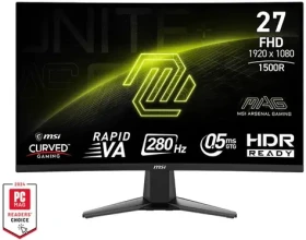 27" MSI MAG 276CXF černá / Monitor / FHD / Rapid VA / 280Hz / 0,5ms / 2x HDMI + 1x DP / VESA (MAG 276CXF)