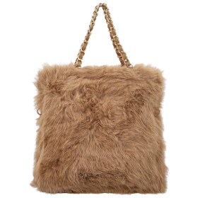 Módní dámská plyšová kabelka do ruky Lilith, camel