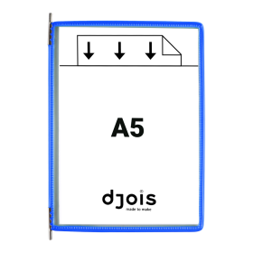 Djois závěsný rámeček s kapsou, A5, otevřený shora, modrý, 10 ks