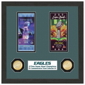 Obraz Philadelphia Eagles NFL 2-Time Super Bowl Champions Tickets Bronze Coins
