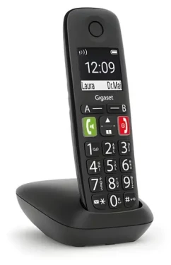 Gigaset E290 černá / Bezdrátový telefon / DECT / Handsfree / Záznamník / Vhodný pro seniory (S30852-H2901-C101)