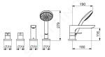 HANSA - Ligna Baterie na okraj vany, 4-otvorová instalace, chrom 06442473