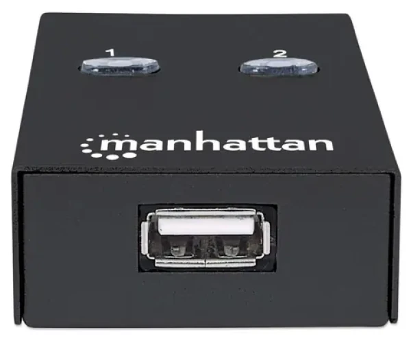 Manhattan USB přepínač 2-Port bílá / USB přepínač / 2x USB 2.0 / kabel 1,5 m / LED indikace (162005)