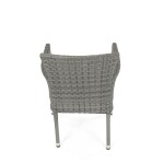 Židle zahradní, šedý umělý ratan, kov, stohovatelná.