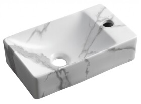 SAPHO - MARGITHA keramické umývátko 38x22cm, otvor pro baterii vpravo, carrara MGT38217