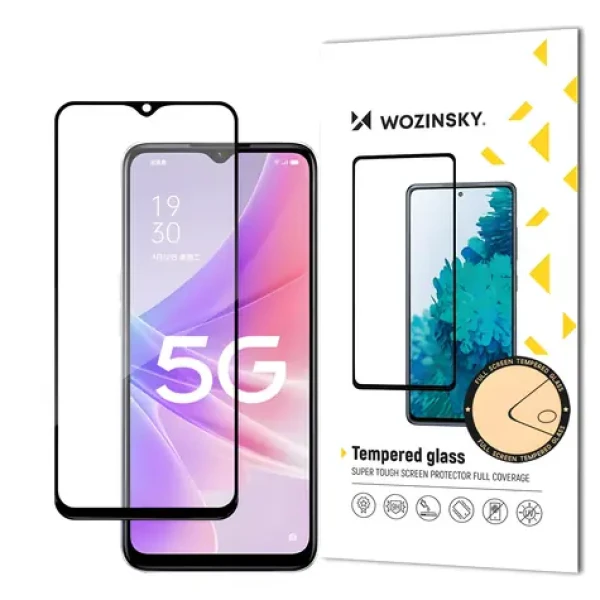Wozinsky Ochranné tvrzené sklo pro Realme Narzo 50 černá / Tvrzené sklo / Full Glue / Lepení přes celý displej