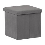 Taburet s úložným prostorem, šedá manšestrová látka