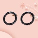 Ocelové náušnice se zirkony Vanesa - chirurgická ocel, Zlatá