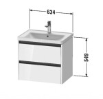 DURAVIT - Ketho.2 Umyvadlová skříňka 55x63x46 cm, 2 zásuvky, lesklá bílá K25282022220000