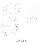 CERANO - Umývátko z litého mramoru Filo, závěsné levé - bílá matná - 35,5x20 CER-8050BD80376