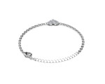 Royal Fashion stříbrný pozlacený náramek Swarovski Srdce DBS0098-WG