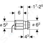 GEBERIT - Splachovací systémy Ovládání splachování WC, pneumatické, 1 množství splachování, s pojistnou maticí, pod omítku, nerez 115.114.FW.1