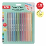 APLI náhradní tuhy pro stiskací pastelky - Color Click, 2 × 12 ks, blistr, mix barev