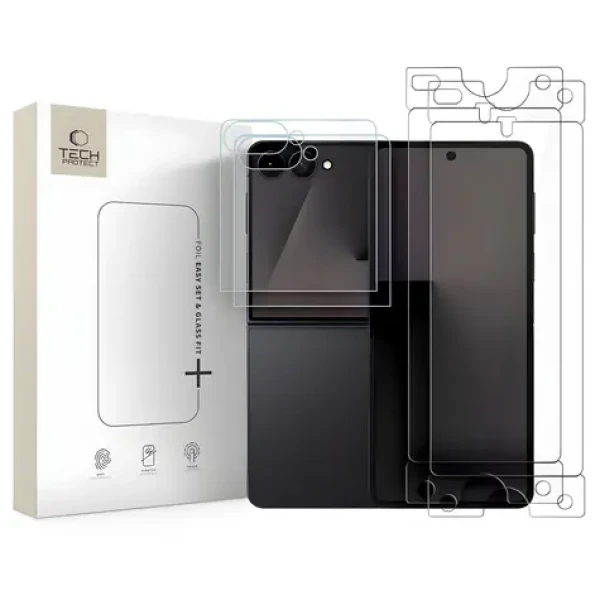 Tech-Protect Glass Fit+ Hydro Flex+ 2-Pack / Ochrana displeje / Sklo + hydrogel / Samsung Galaxy Z Flip 7/8