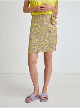 Fialovo-žlutá vzorovaná zavinovací sukně Noisy May Clara - Dámské