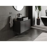 MEXEN/S - Orio koupelnová skříňka pod umyvadlo 80 cm s deskou, 1 šuplík, černá mat 91A10-08047-1-BFC71