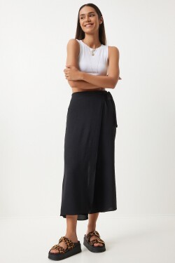 Happiness İstanbul Women's Black Skirt Look Ayrobin Shalwar Trousers