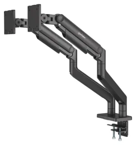 Manhattan Stolní držák pro 2 monitory černá / Držák monitoru / 17-45" / VESA 75x75-100x100 mm / Nosnost 20 kg/rameno (462587)