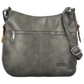 Módní dámská koženková crossbody kabelka Coveri Kisha, stříbrná