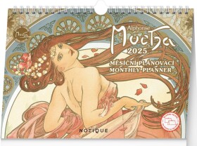 Stolní kalendář Alfons Mucha 2025, 30 21 cm