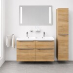 Mereo Mailo, koupelnová skříňka 120 cm, dub Riviera, elox AL madlo CN523SN