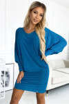 Dámské netopýří šaty 402-3 tyrkysové - Numoco XXL/XXXL
