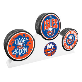 Mustang Puk New York Islanders NHL 3 Puck Podium Set