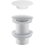 Cerano Umyvadlová výpusť, 5/4“ click-clack bez přepadu + kryt z litého mramoru, bílá matná, CER-431752