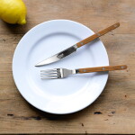 SABRE PARIS 4-dílná sada příborů Bistrot Brillant – Teak, přírodní barva, kov